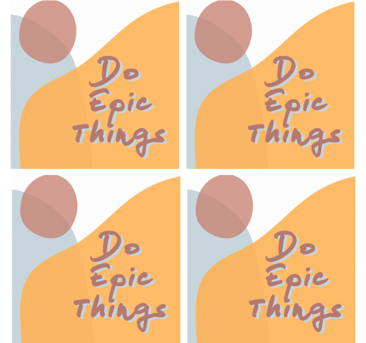 Text coasters with motivational quote design - TenStickers