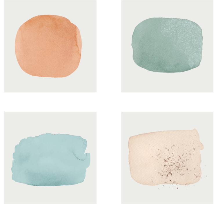 Watercolor color swatches coasters - TenStickers