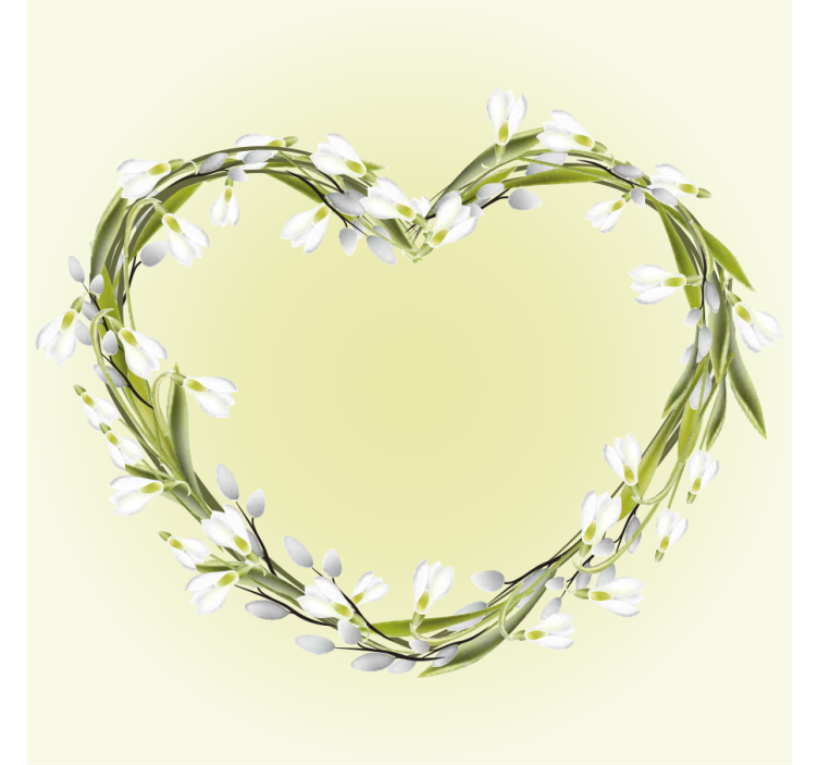 Personalised coasters with heart-shaped floral design - TenStickers