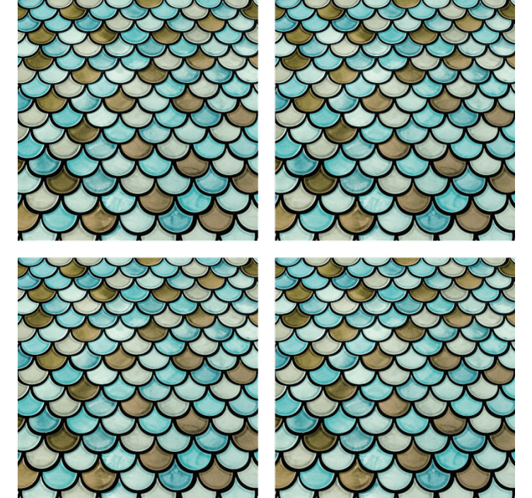 Scalloped layered effect coasters - TenStickers