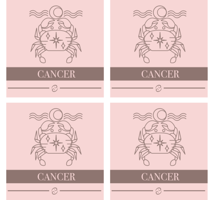 Personalised coasters with cancer zodiac symbol - TenStickers