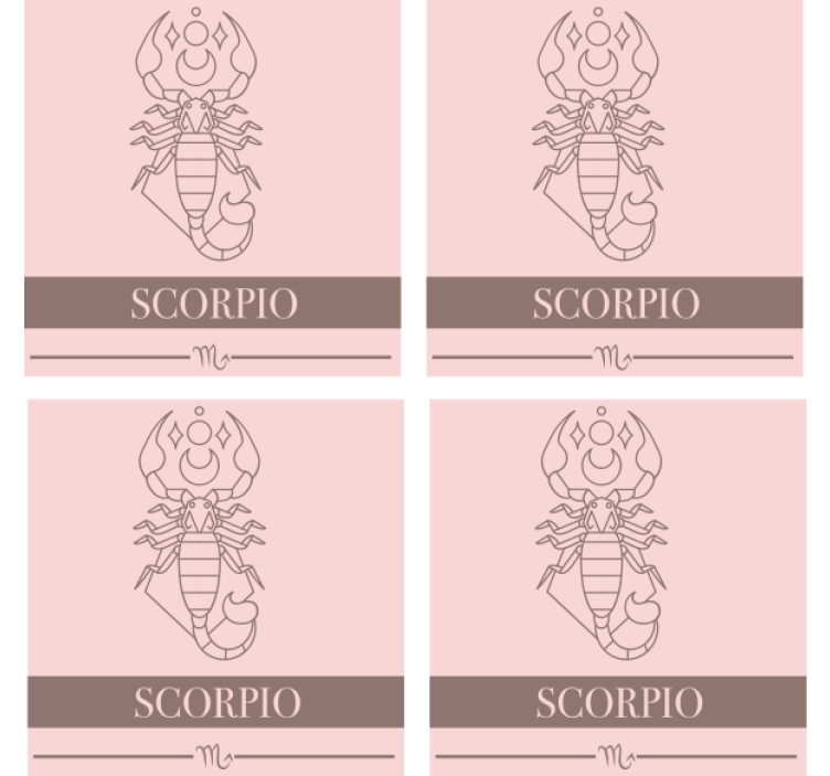 Personalised coasters with scorpio astrological symbol - TenStickers