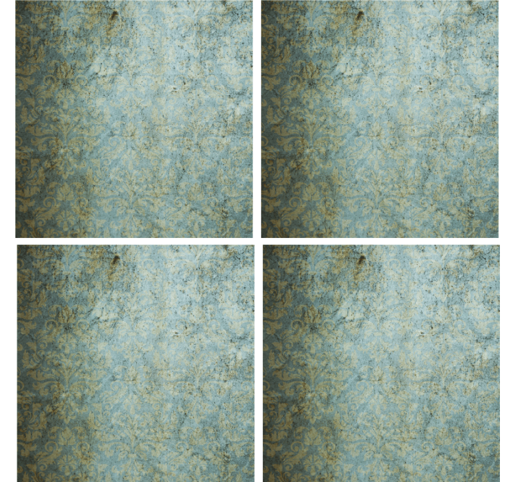 Aged blue pattern coasters - TenStickers