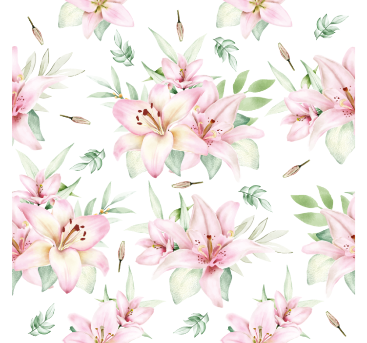 Coasters floral pattern with lilies - TenStickers