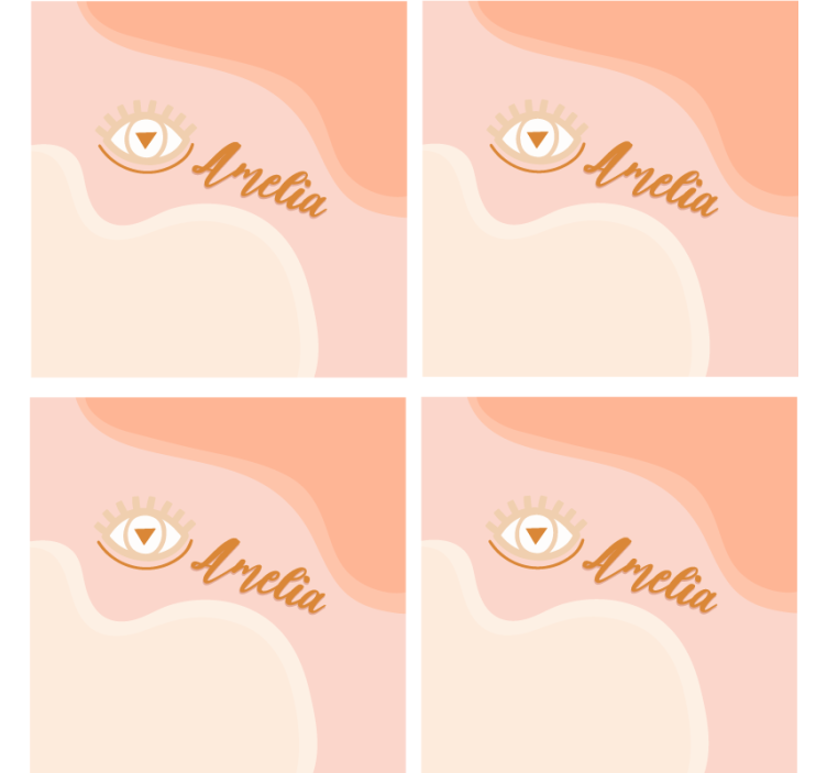 Personalised coasters personalized soft curves - TenStickers