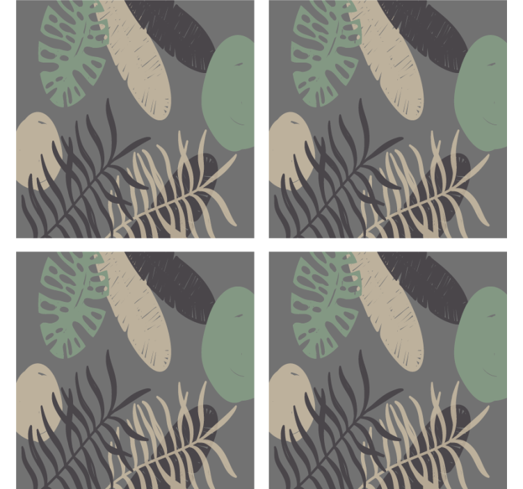 Leafy textured pattern coasters - TenStickers