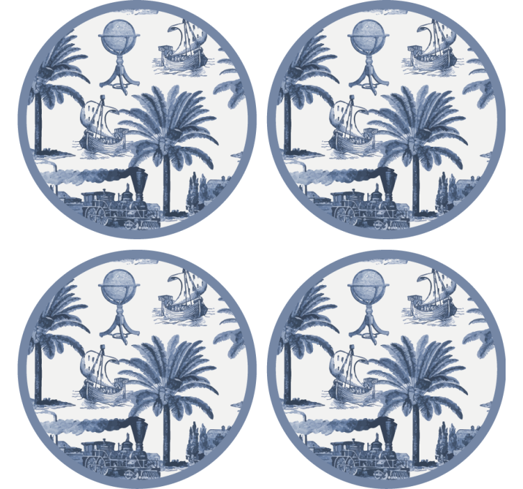 Vintage coasters inspired by classic travel adventures - TenStickers