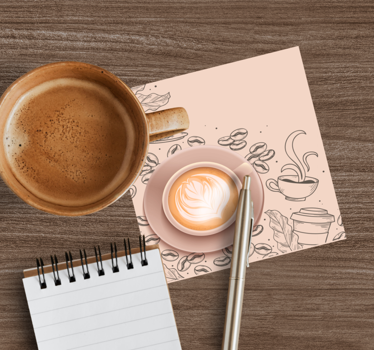 Amazing realistic coffee background coaster - TenStickers