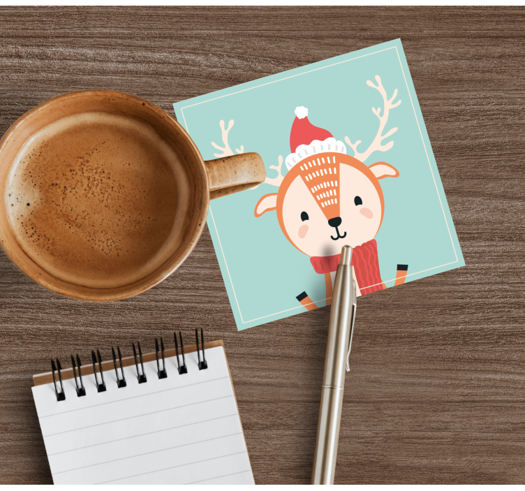 Baby reindeer christmas coaster - TenStickers