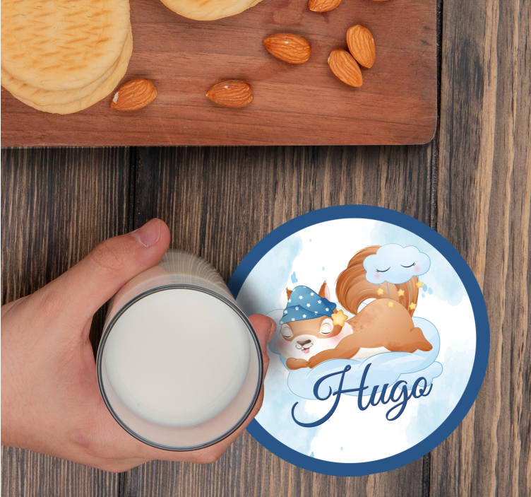 Cute squirrel for boy name coasters - TenStickers