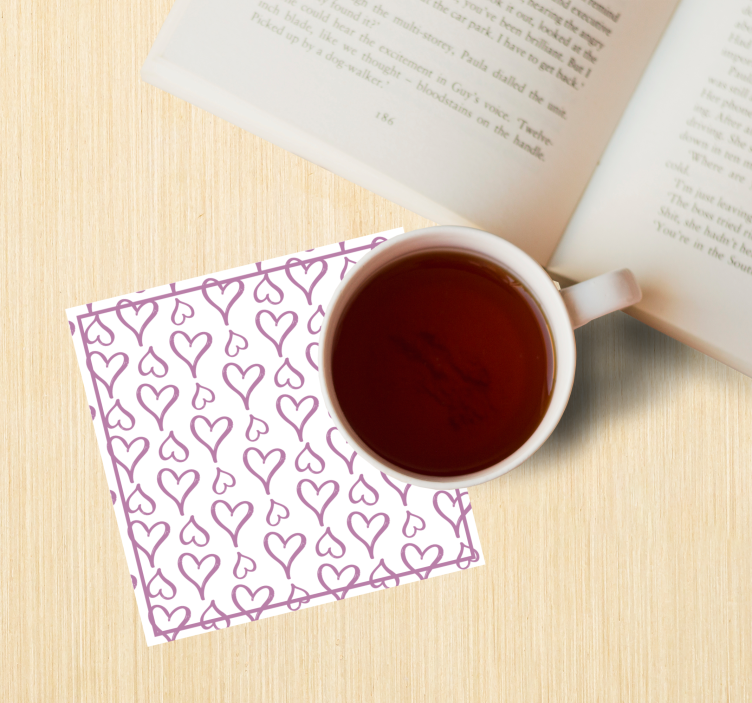 Hearts Patterned Print modern coasters - TenStickers