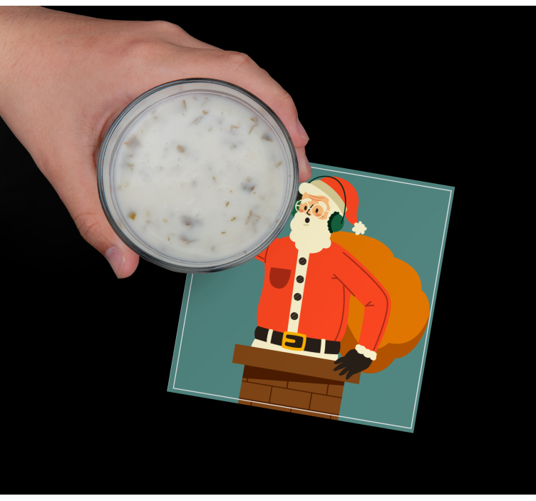 Santa Listening Chimney christmas coasters - TenStickers