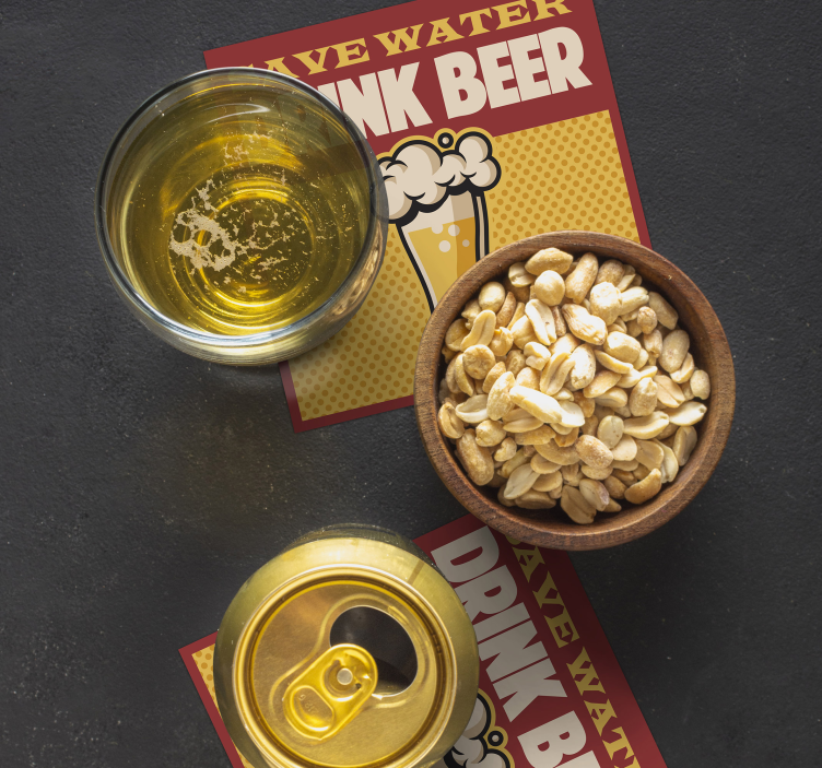 Save water drink beer coaster beer mats - TenStickers