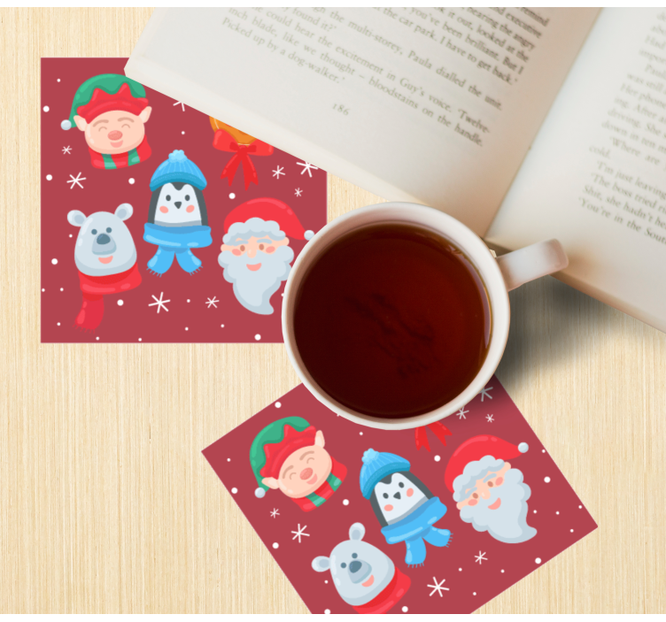 Various cartoon figures christmas coaster - TenStickers