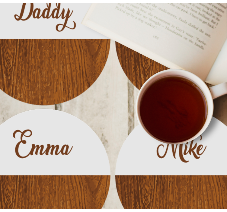 Wooden marble personalised coasters - TenStickers