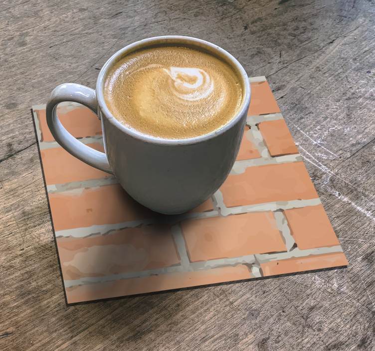 Worn brick pattern drink coaster - TenStickers
