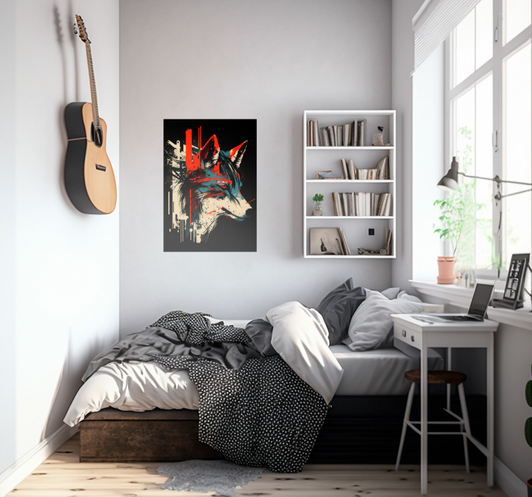 Abstract wolf art poster for wall - TenStickers