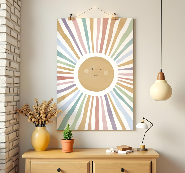 Nursery poster featuring a cheerful sun - TenStickers
