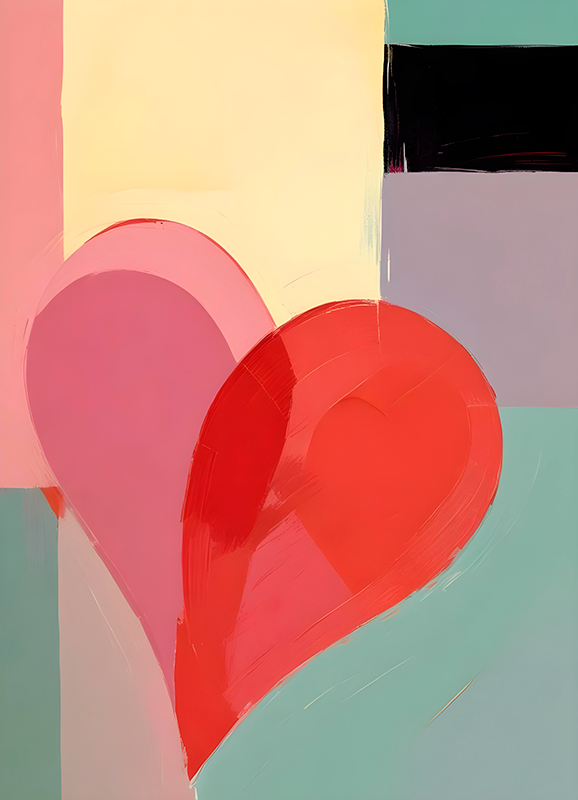 heart painting photo realistic poster - TenStickers