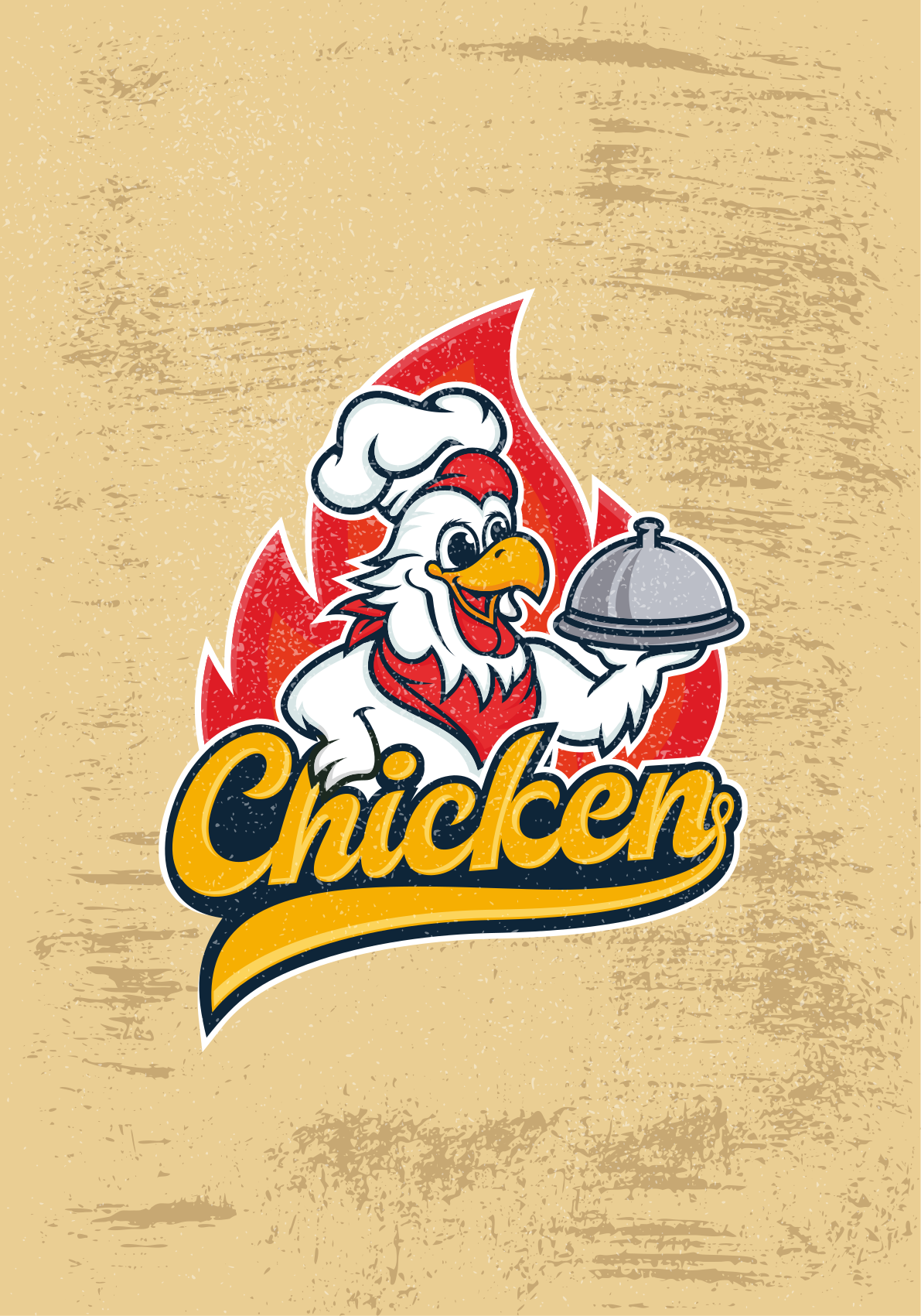 Vintage chicken chef kitchen poster - TenStickers