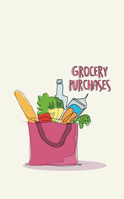 Kitchen poster grocery illustration - TenStickers