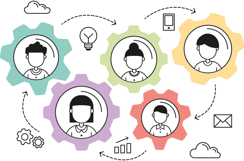 Office poster teamwork catalyst - TenStickers