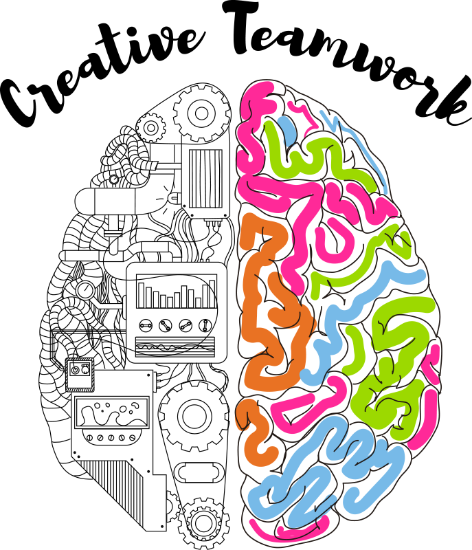 Office poster creative teamwork brain - TenStickers