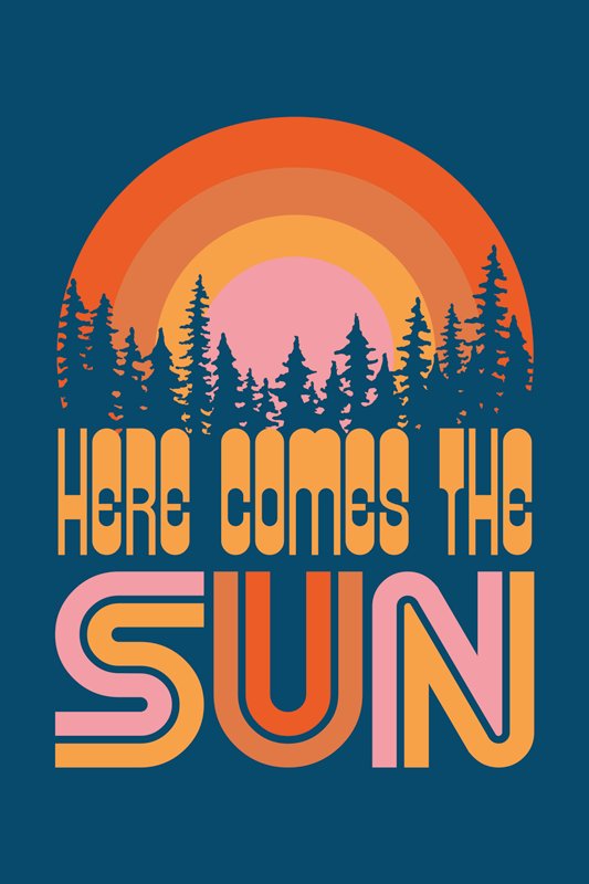 Living room poster vintage sun art - TenStickers