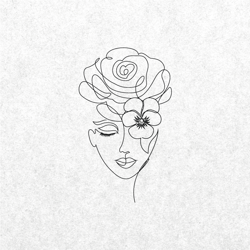 Living room poster minimalist faceless woman art - TenStickers