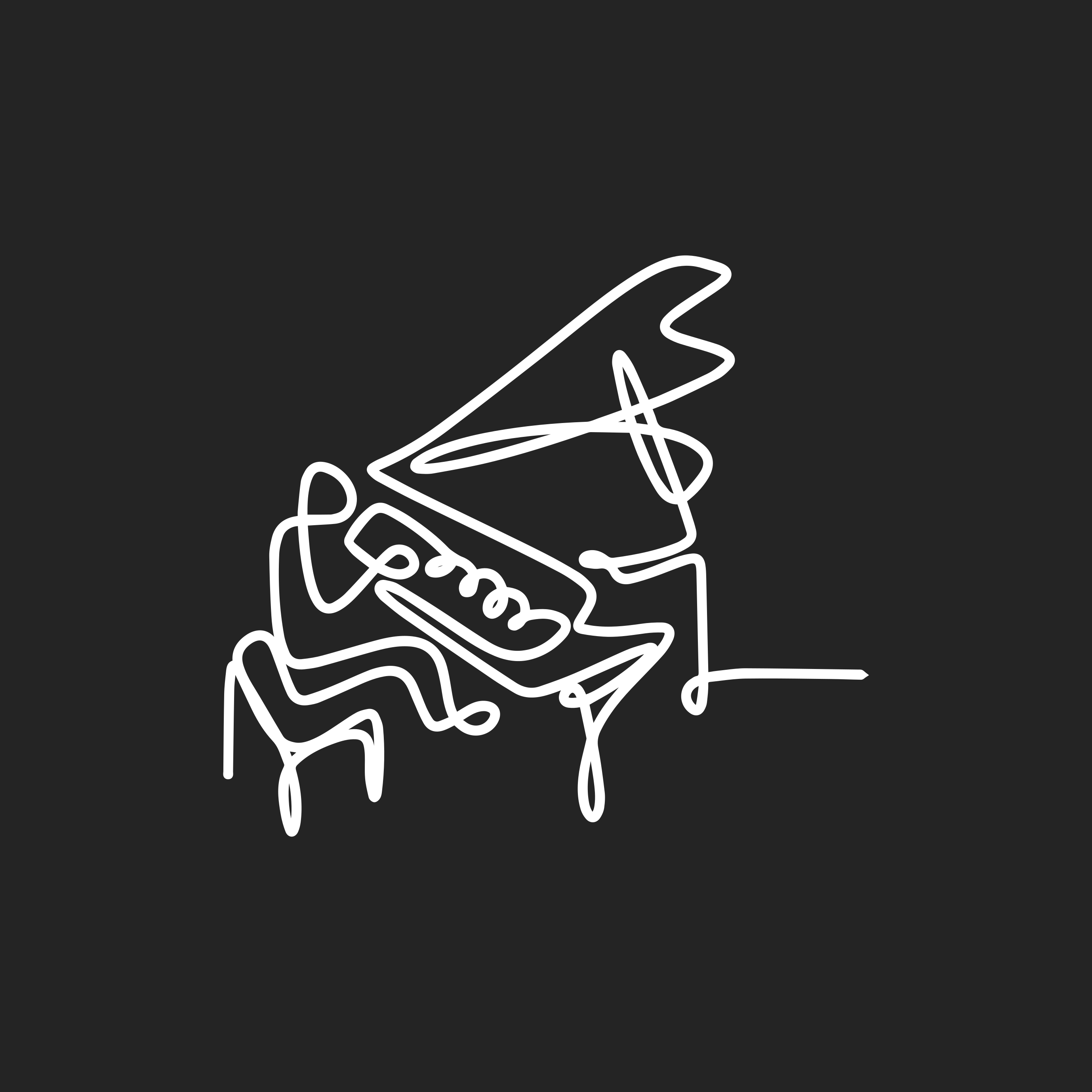 Living room poster of cute pianist lineart design - TenStickers