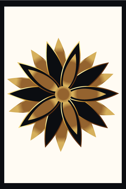 Living room poster of golden flowers - TenStickers