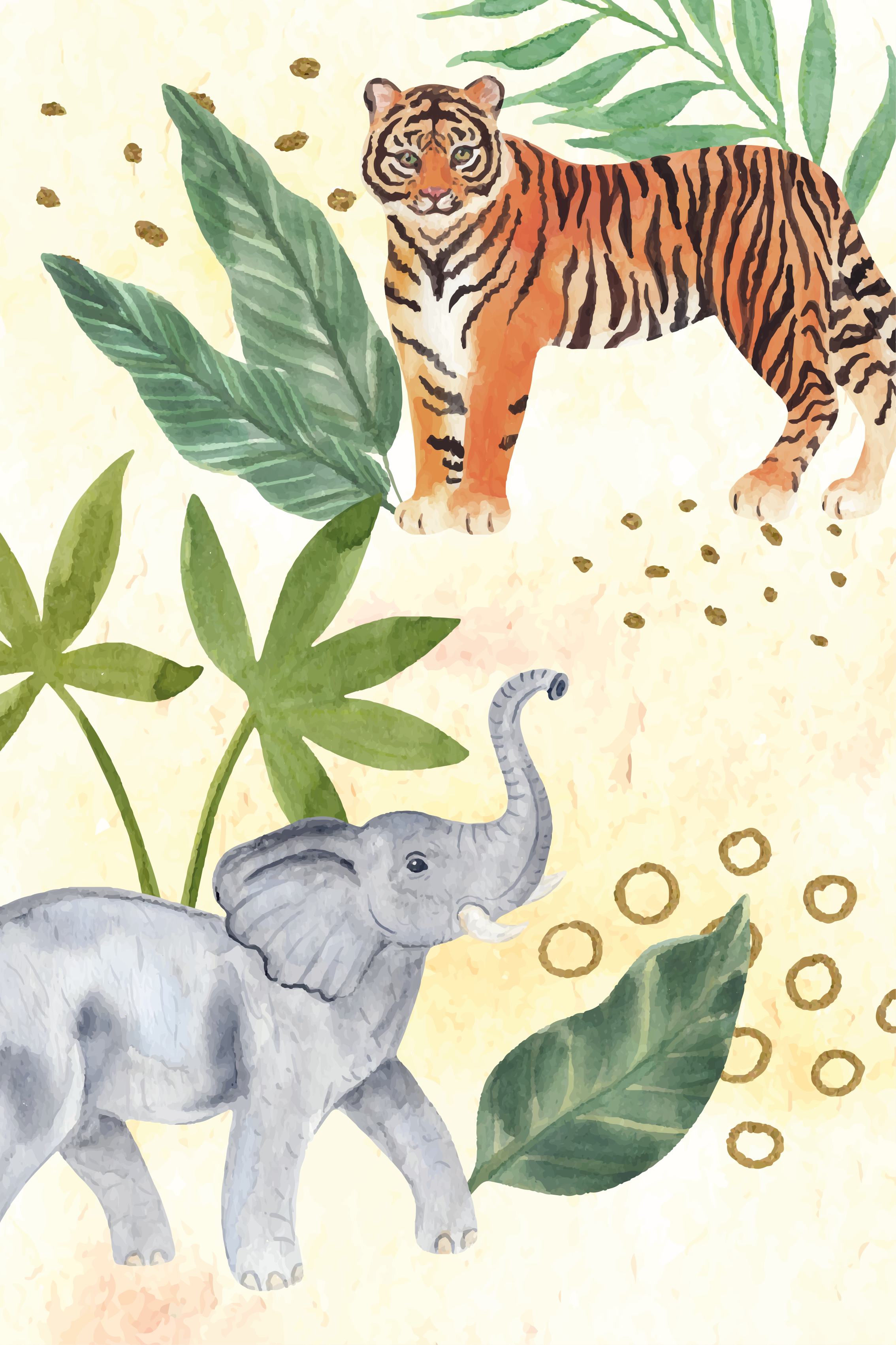 Nursery poster watercolour safari animals - TenStickers
