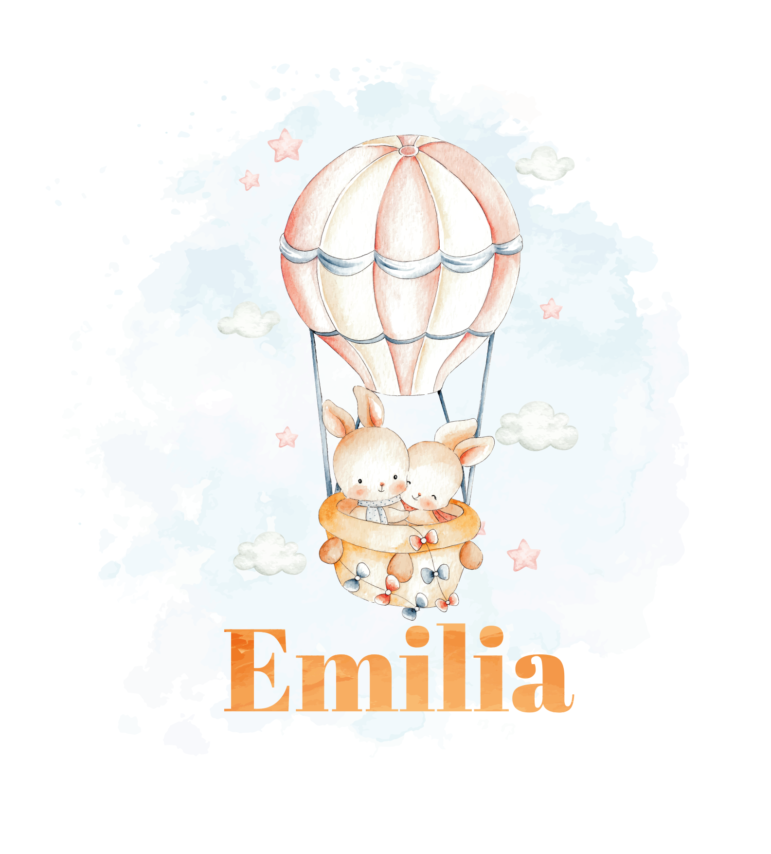 Nursery poster featuring pastel balloons and cute animals - TenStickers