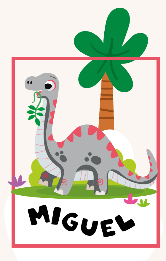 Nursery poster gray long neck dinosaur - TenStickers