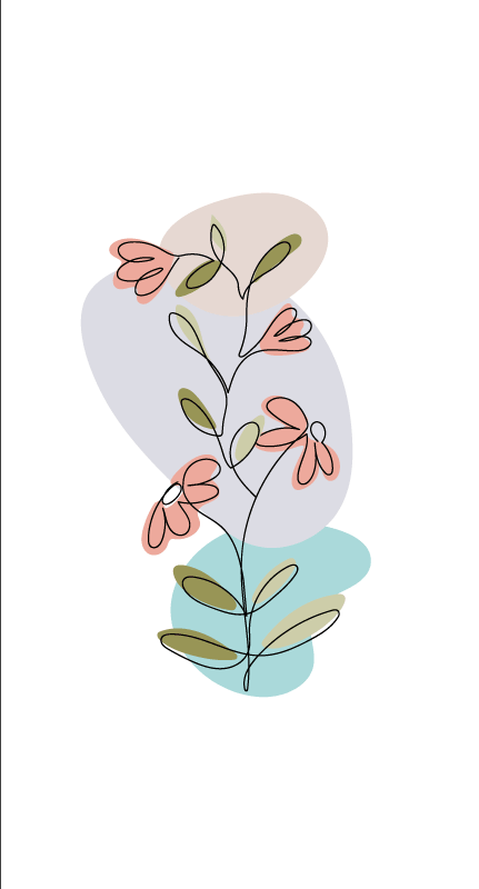 Flowers poster daisy flowers and roses minimalist design - TenStickers