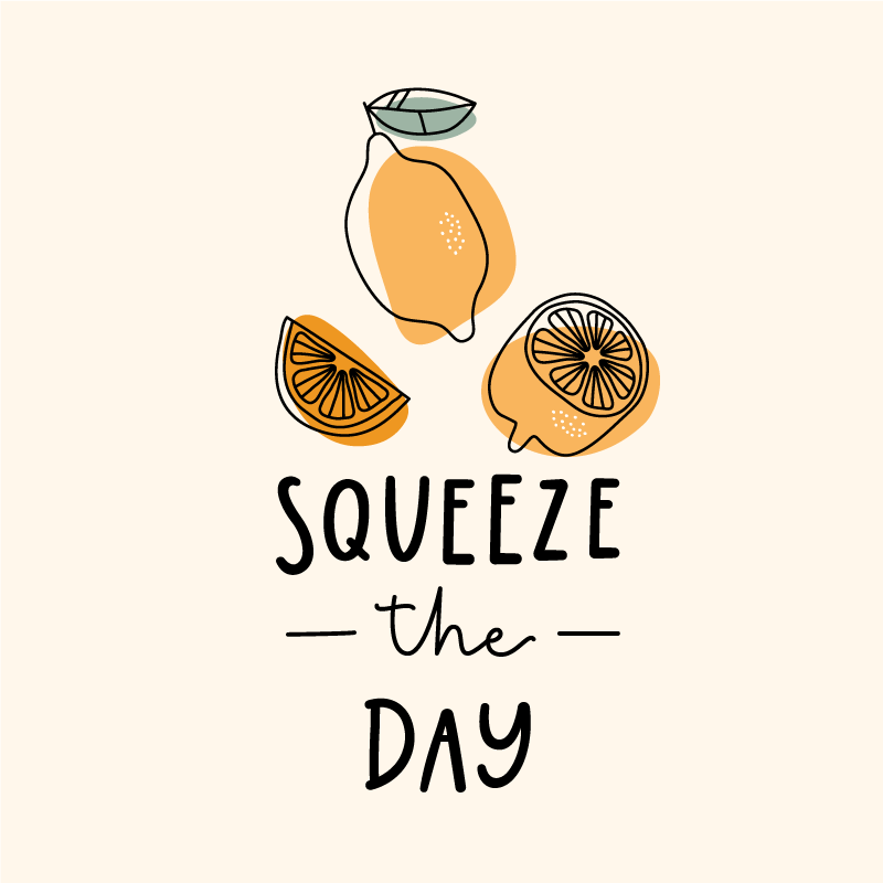 Quote poster funny quote with lemon and orange - TenStickers