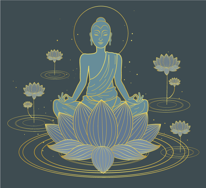 Zen poster meditative buddha art print - TenStickers