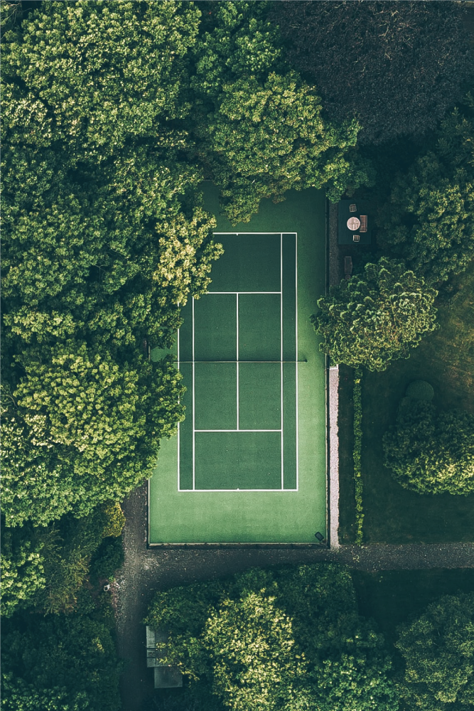 Sports poster green tennis court - TenStickers