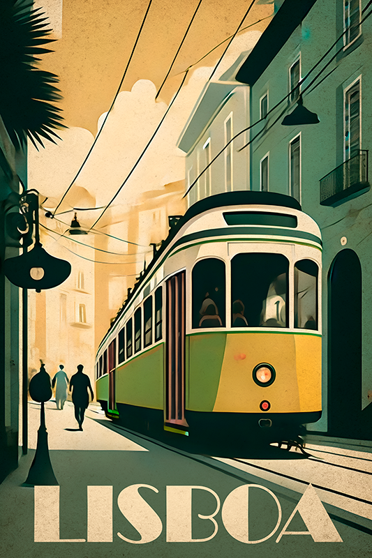 City poster lisbon vintage artwork - TenStickers