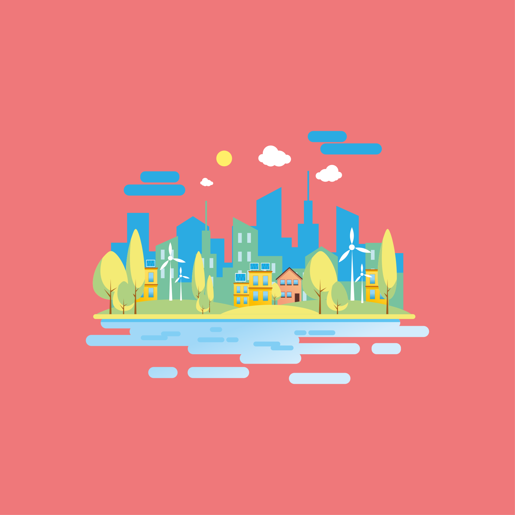 City poster modern urban landscape art - TenStickers