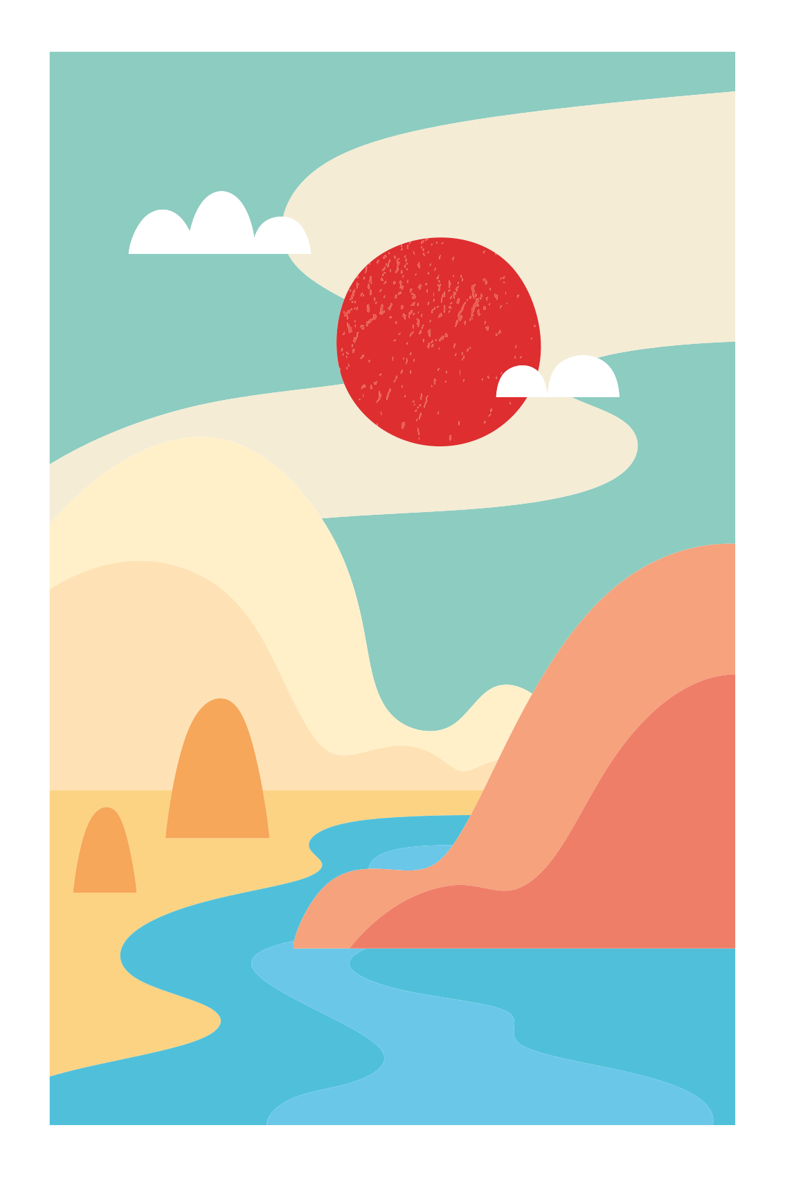 Landscape poster abstract nature scene - TenStickers