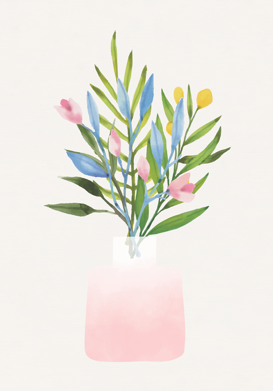 Flowers in a pot flower poster - TenStickers