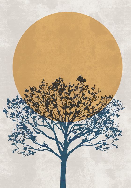 The sun rises in the east.The sun rises in the east. tree poster - TenStickers