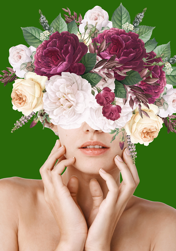 A woman who is fond of flowers. flower poster - TenStickers