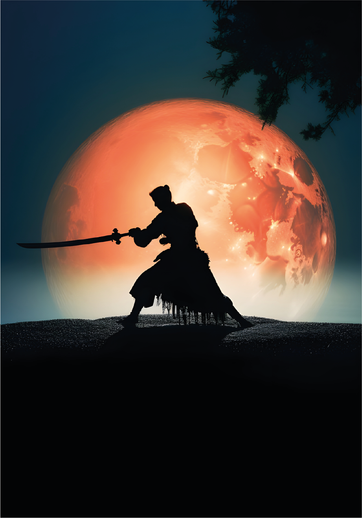 samurai backlit poster for teenager - TenStickers