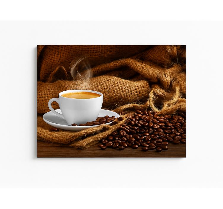 Coffee grains and cup kitchen prints - TenStickers