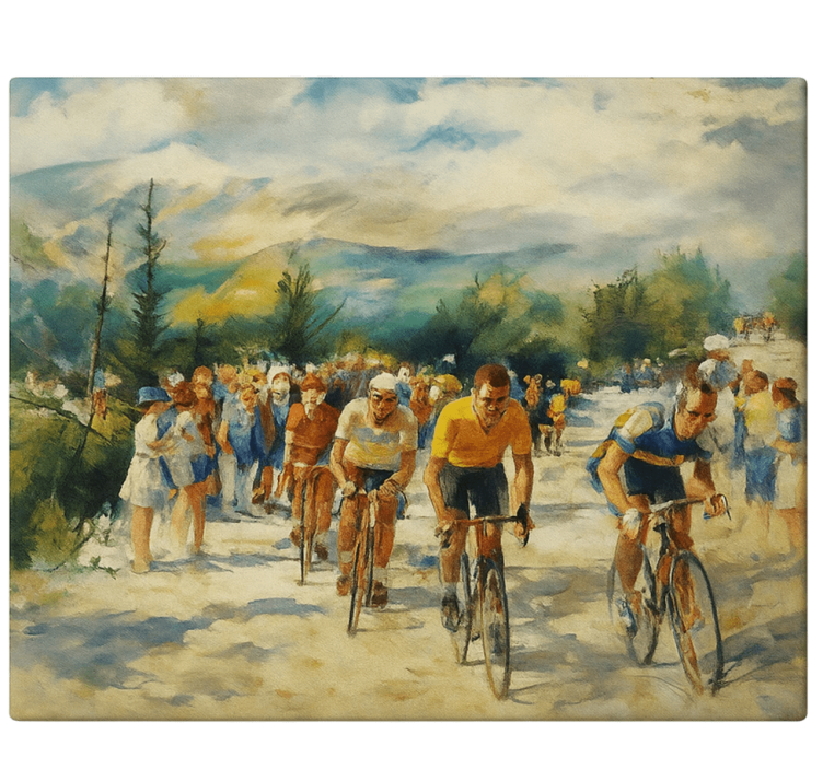 Mountain cyclists portrait sports canvas art - TenStickers
