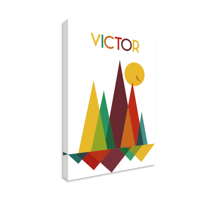 Victor Abstract Terrain geometric canvas - TenStickers