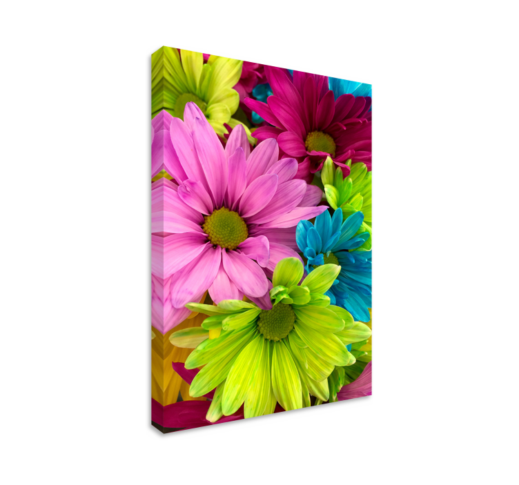 Colorful flowers art canvas - TenStickers
