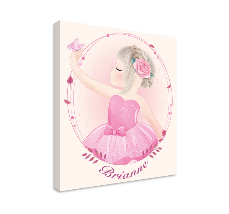 Nursery canvas dancing ballerina girl art print - TenStickers